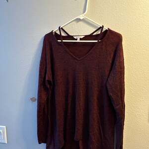 Juicy Couture Women's Rumba Red Heathered Long Sleeve High-Low Knit Top